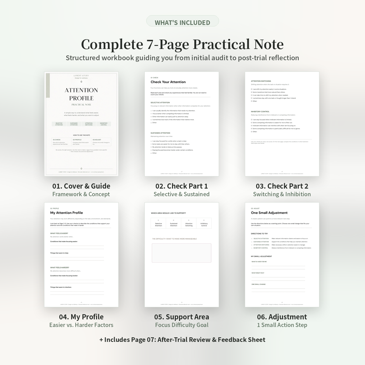 Attention Profile Worksheet — Practical Note (Printable PDF)