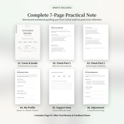 Attention Profile Worksheet — Practical Note (Printable PDF)