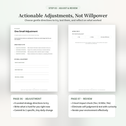 Attention Profile Worksheet — Practical Note (Printable PDF)