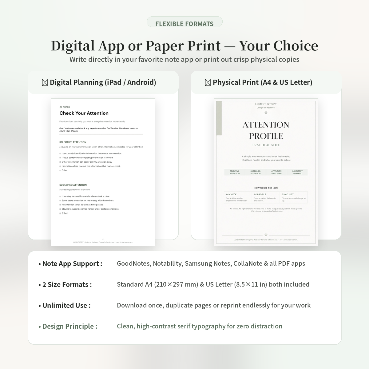 Attention Profile Worksheet — Practical Note (Printable PDF)