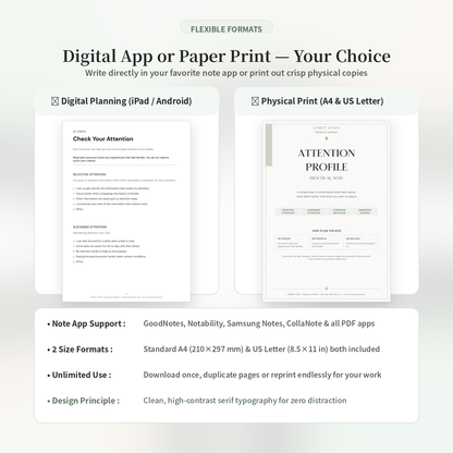 Attention Profile Worksheet — Practical Note (Printable PDF)