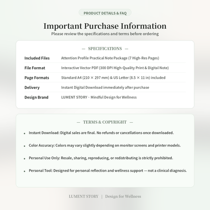Attention Profile Worksheet — Practical Note (Printable PDF)