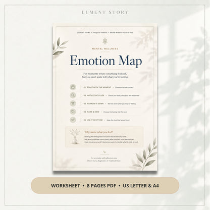 Emotion Map Worksheet — Practical Note (Printable PDF)