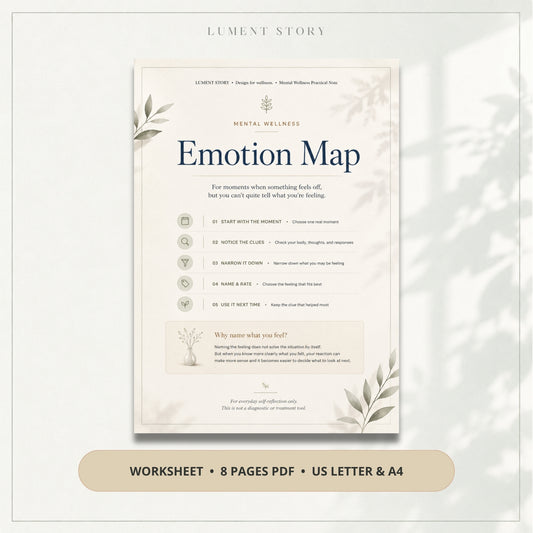 Emotion Map Worksheet — Practical Note (Printable PDF)
