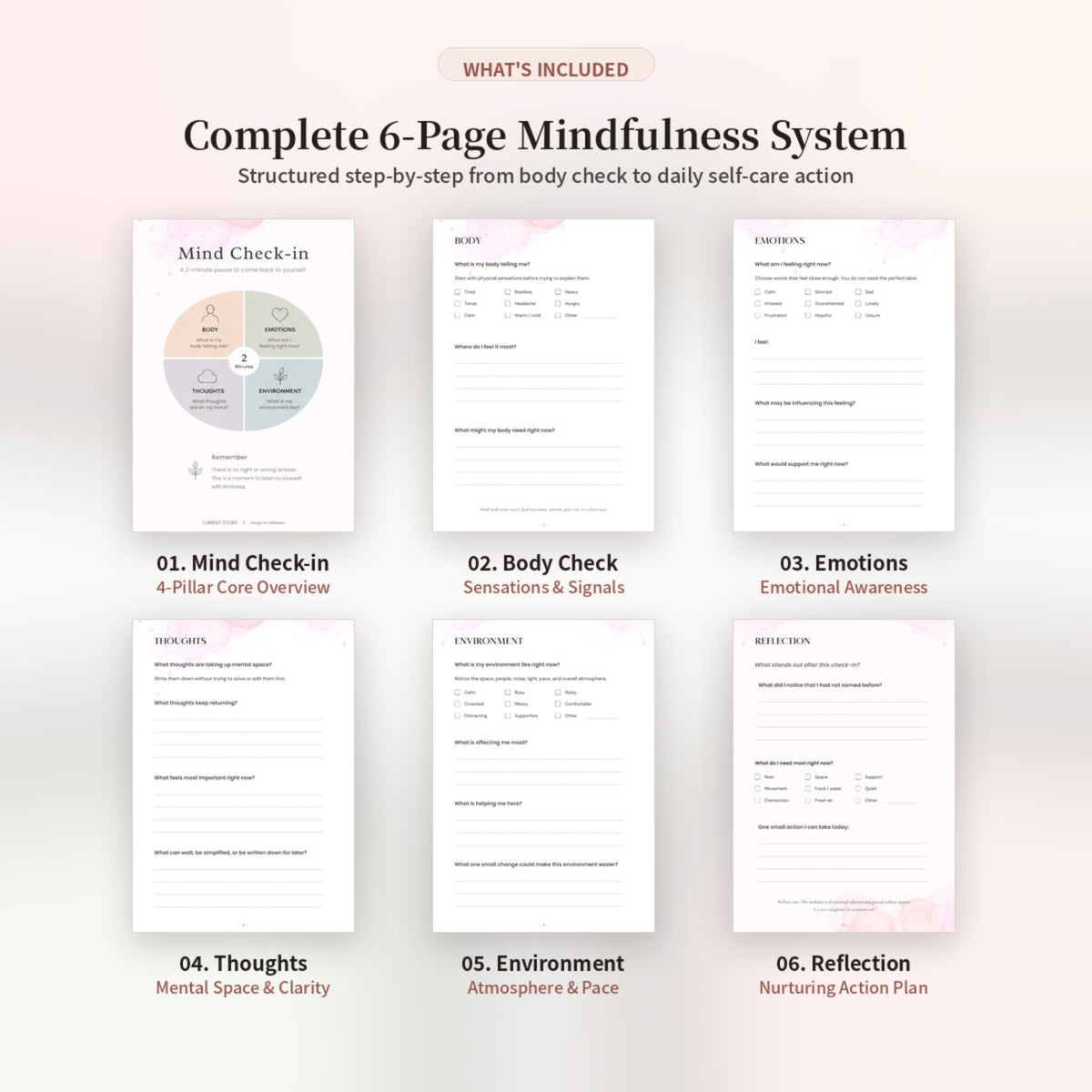 Mind Check-in Worksheet — Practical Note (Printable PDF)