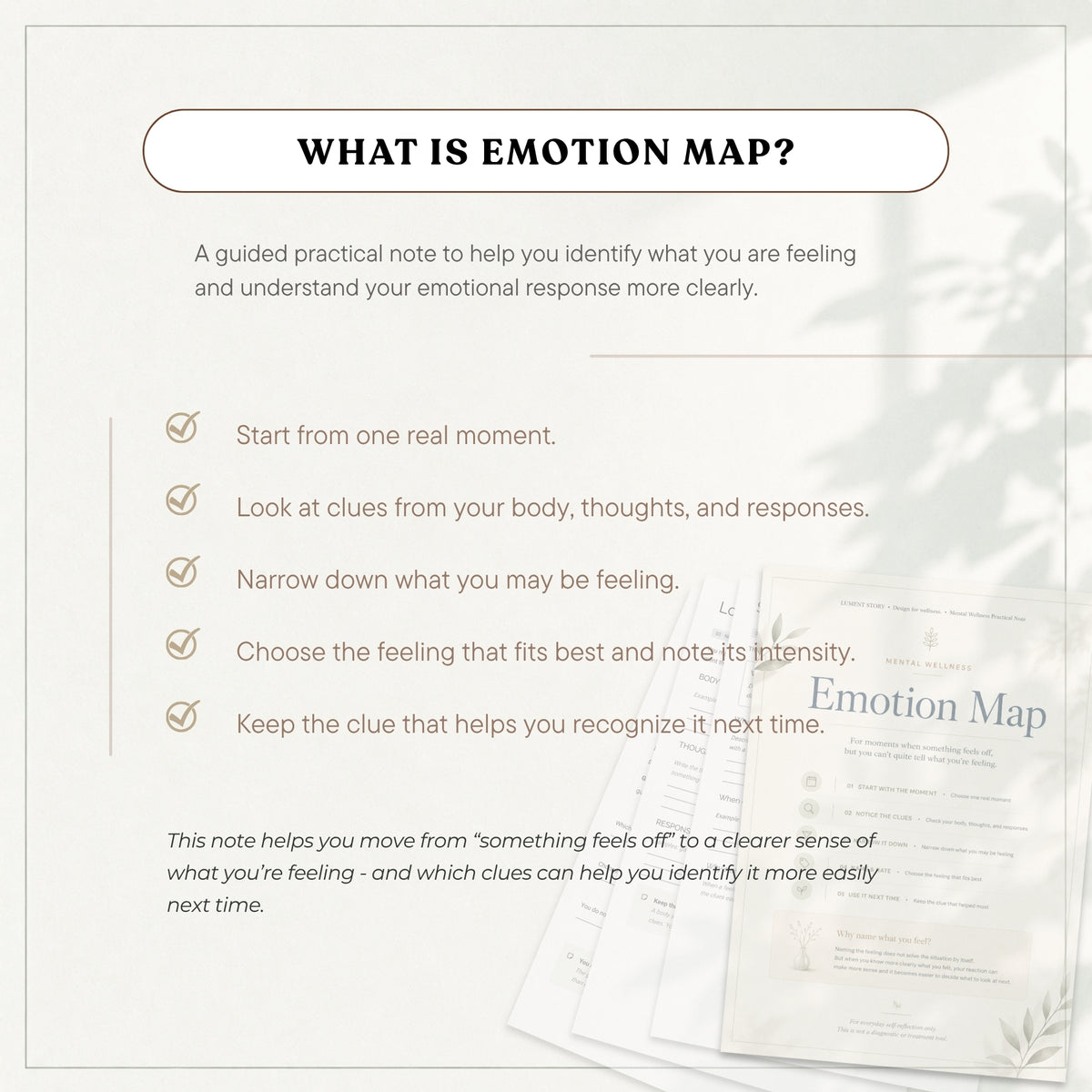 Emotion Map Worksheet — Practical Note (Printable PDF)