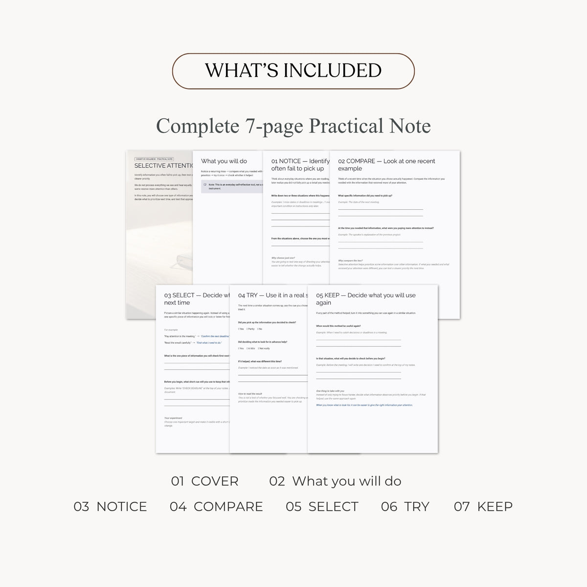 Selective Attention Check Worksheet — Practical Note (Printable PDF)