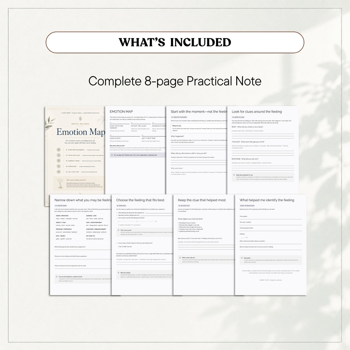Emotion Map Worksheet — Practical Note (Printable PDF)