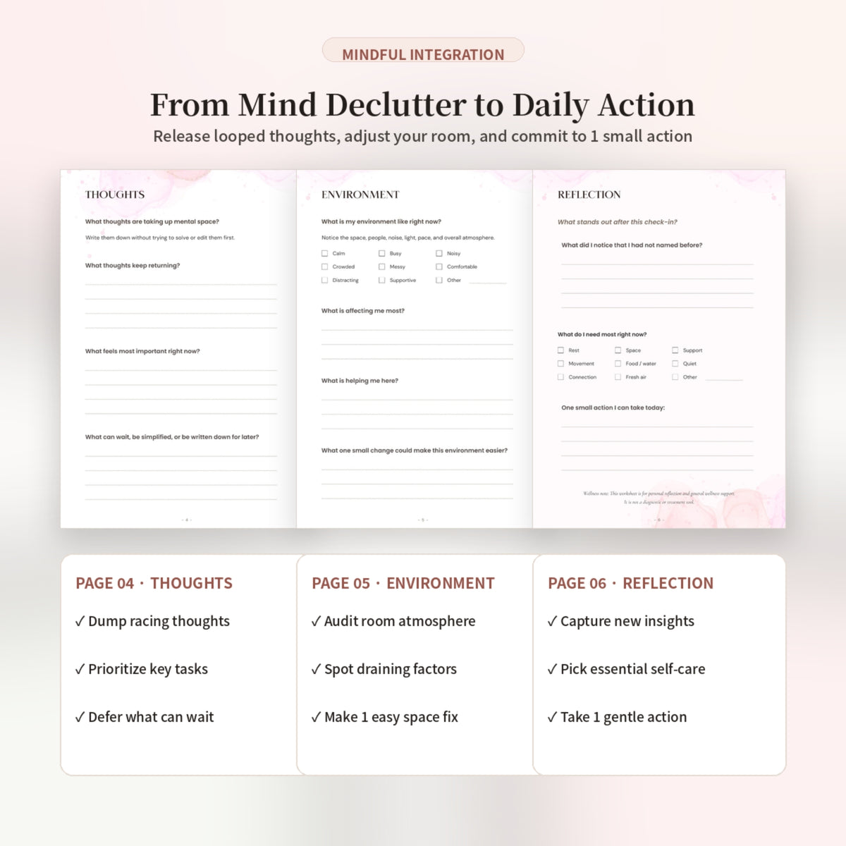 Mind Check-in Worksheet — Practical Note (Printable PDF)