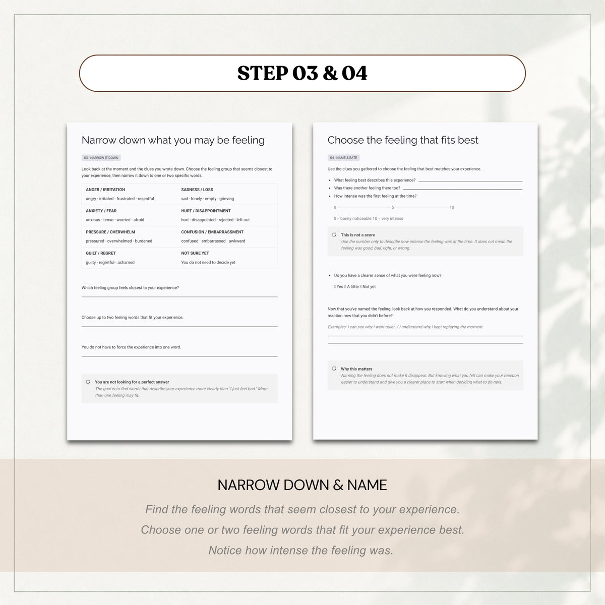 Emotion Map Worksheet — Practical Note (Printable PDF)
