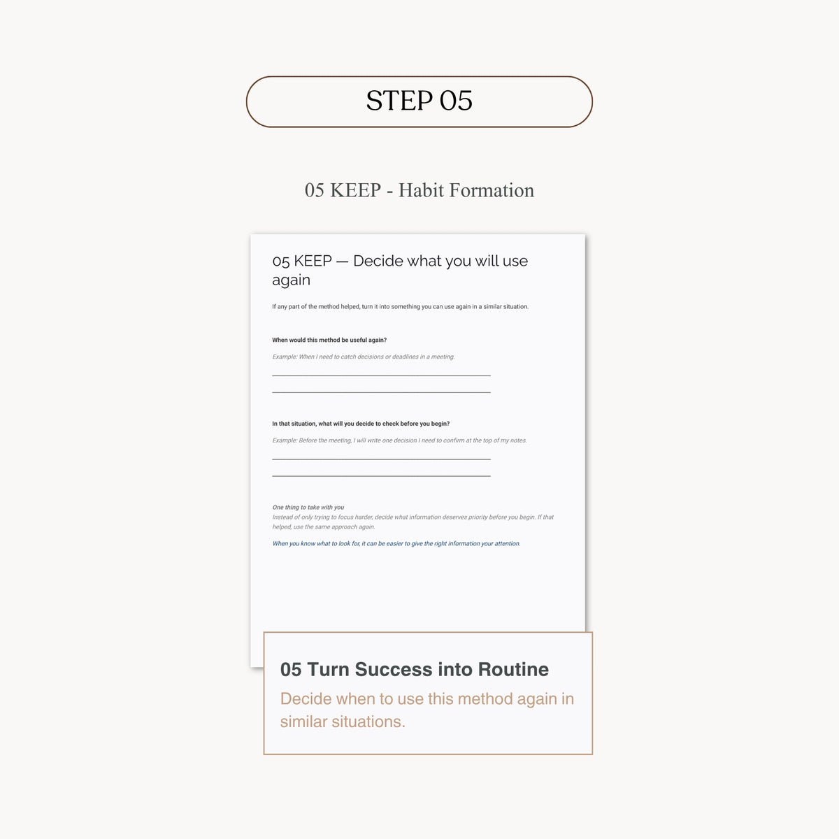 Selective Attention Check Worksheet — Practical Note (Printable PDF)