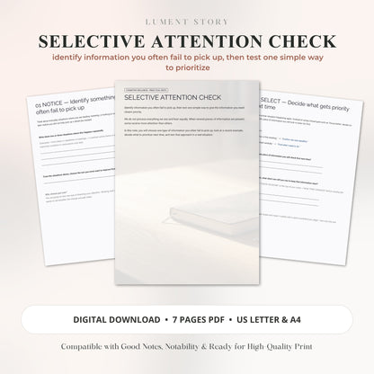Selective Attention Check Worksheet — Practical Note (Printable PDF)