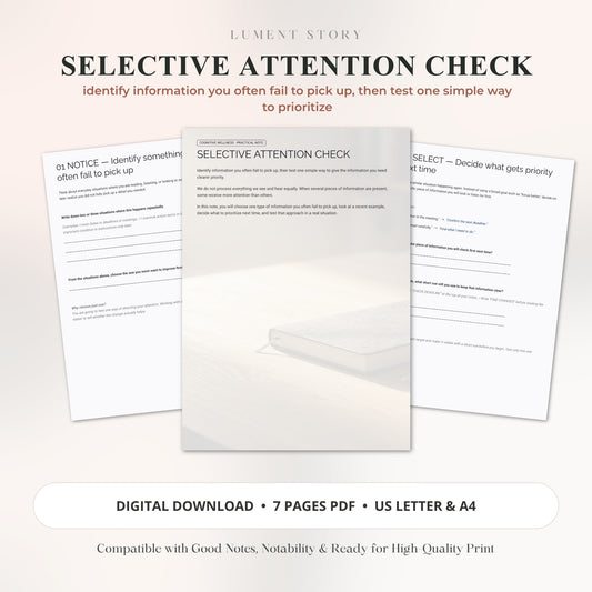 Selective Attention Check Worksheet — Practical Note (Printable PDF)